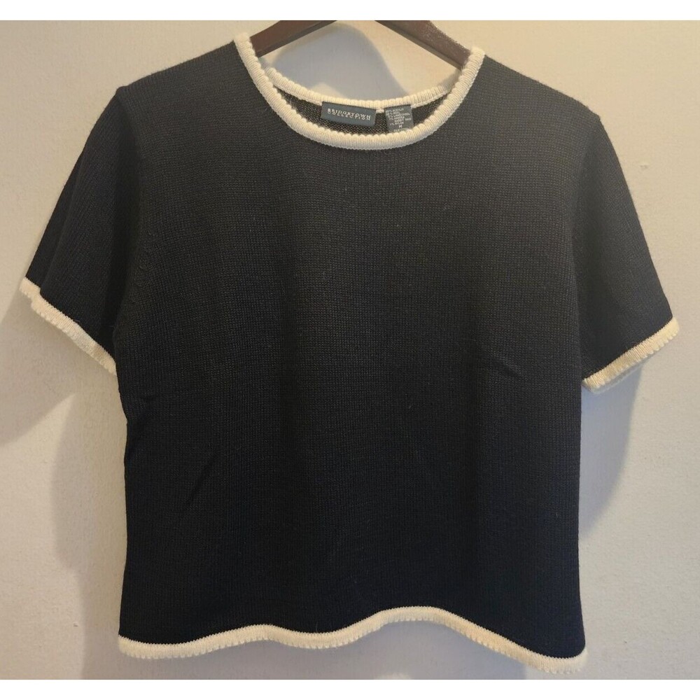 Bridgetown Collection Women's Medium Short Sleeve Minimalist Lambswool Knit Top